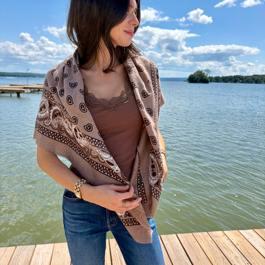 JULIETTE BANDANA SCARF TAUPE