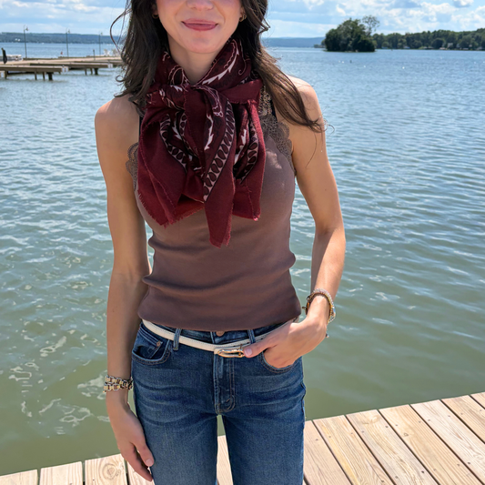 JULIETTE BANDANA SCARF BURGUNDY