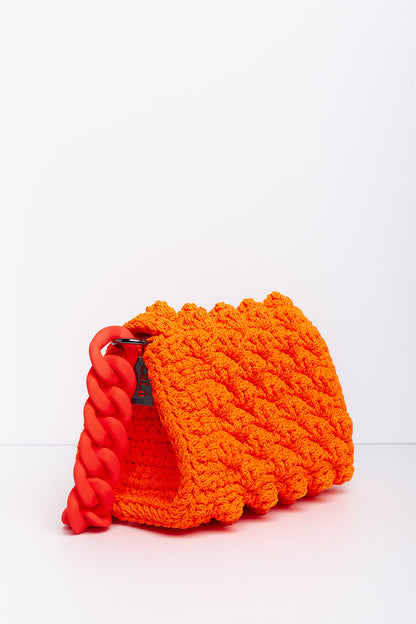 ORANGE BUBBLE BAG WITH ORANGE CHAIN