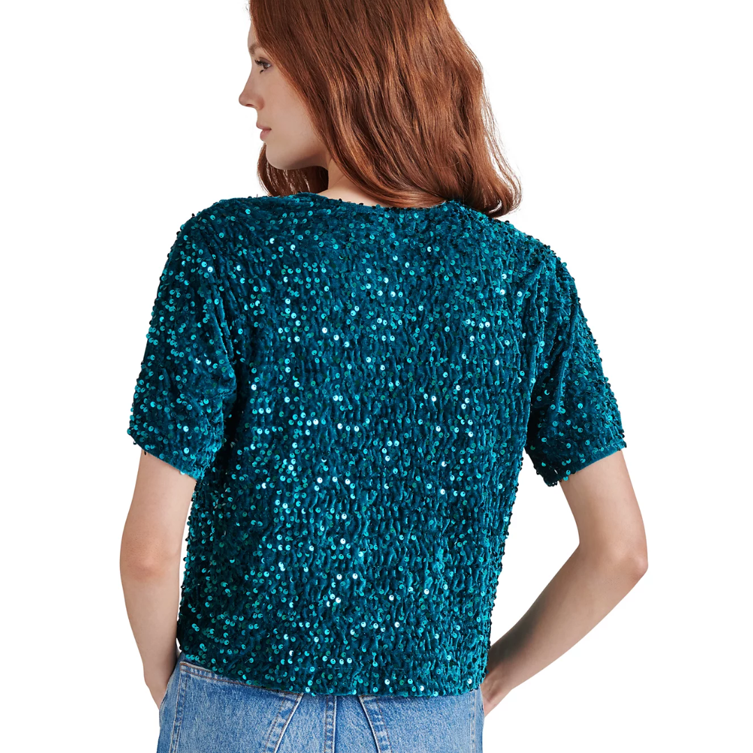 CRESSA SEQUIN TOP SPRUCE