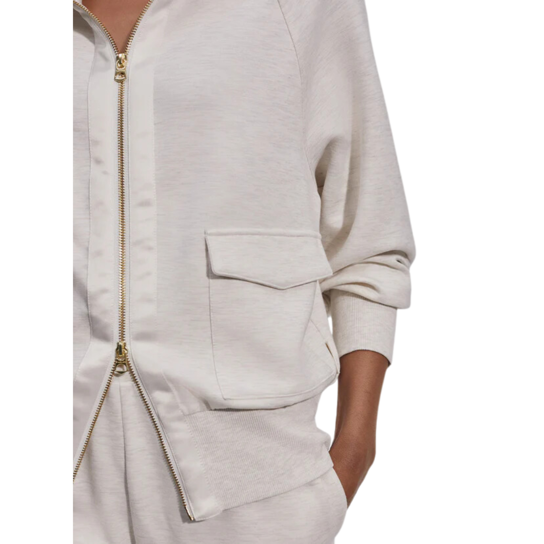 ROXBURY ZIP THROUGH SWEATSHIRT IVORY MARL