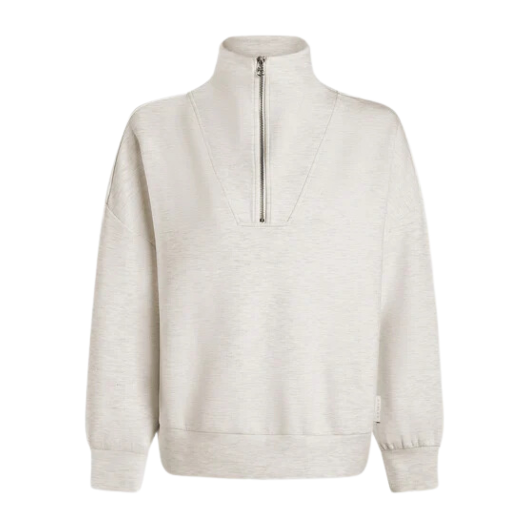 HAWLEY HALF ZIP SWEATER IVORY MARL