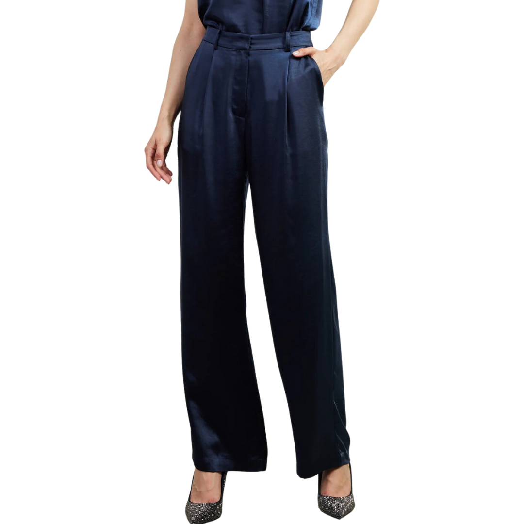 SATIN TROUSER NAVY