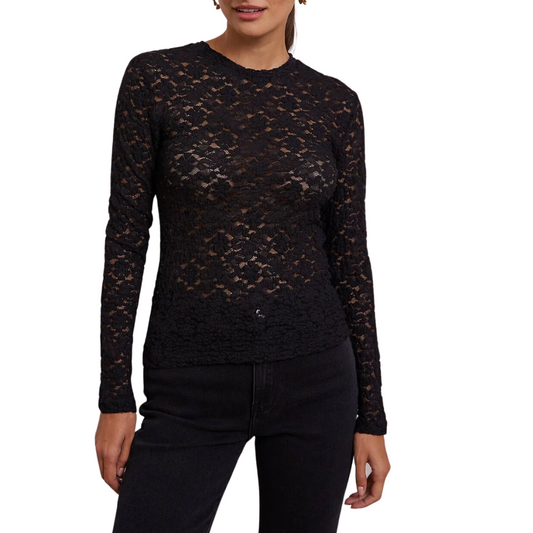 LACE TOP BLACK