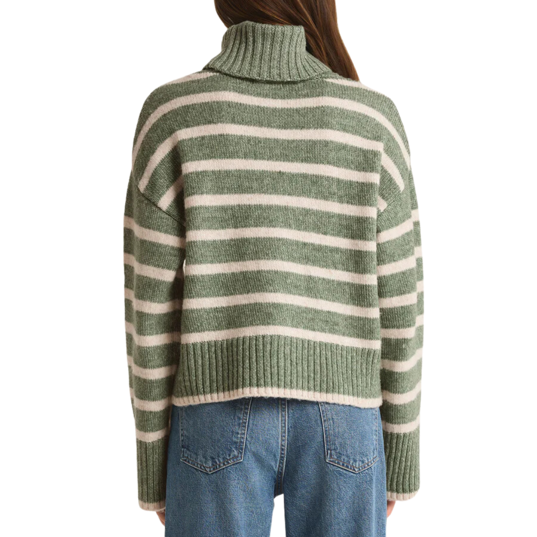 JOSEPHINE STRIPE SWEATER PALM GREEN