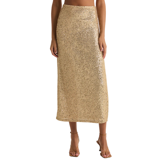 SATURN SEQUIN SKIRT CHAMPAGNE