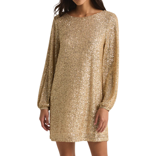 ANDROMEDA SEQUIN DRESS CHAMPAGNE