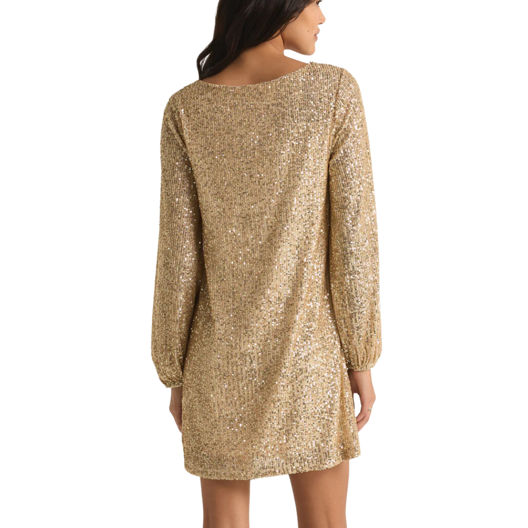 ANDROMEDA SEQUIN DRESS CHAMPAGNE