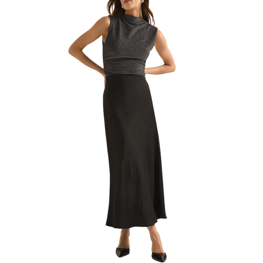 EUROPA SHEEN SKIRT BLACK