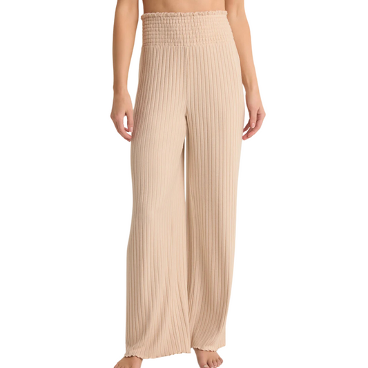 DAWN SMOCKED RIB PANT LIGHT OATMEAL HEATHER