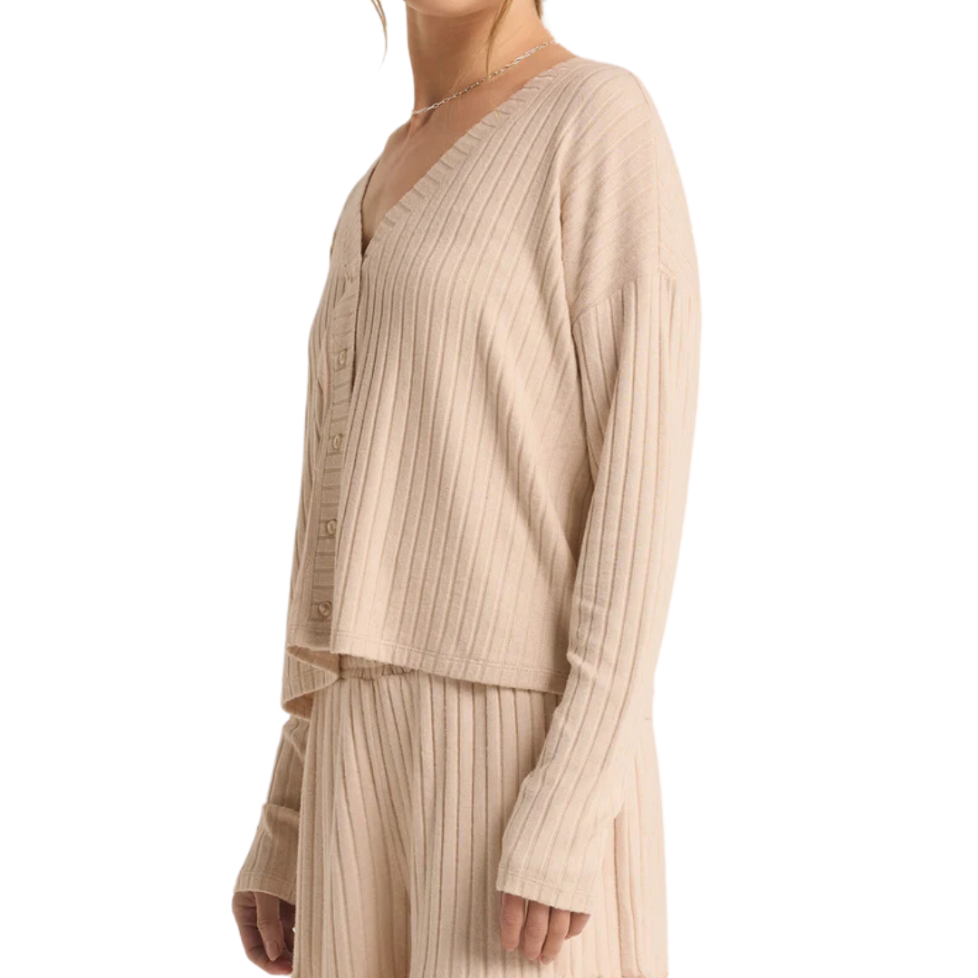 MARA CARDIGAN TOP LIGHT OATMEAL HEATHER