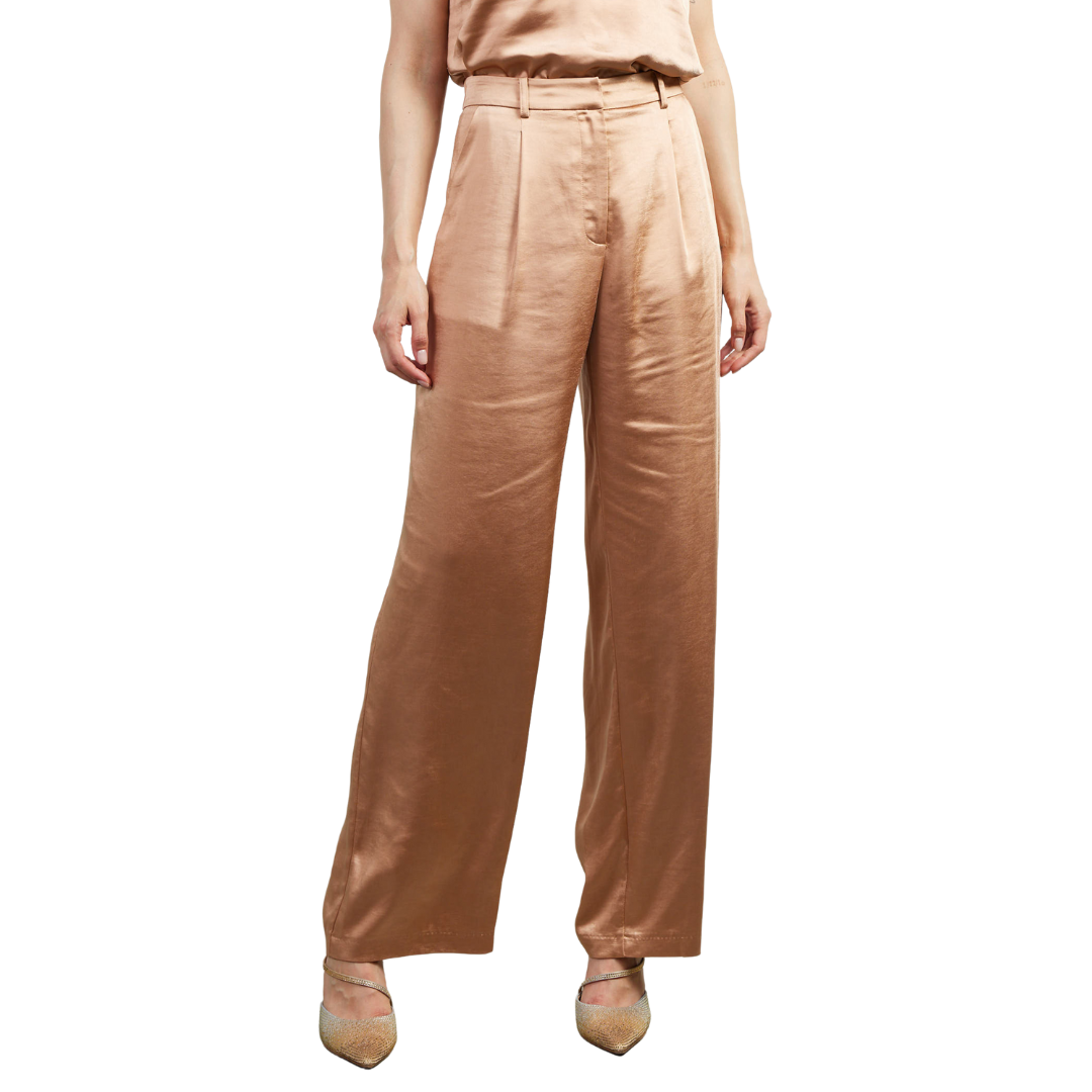 SATIN TROUSER ALMOND