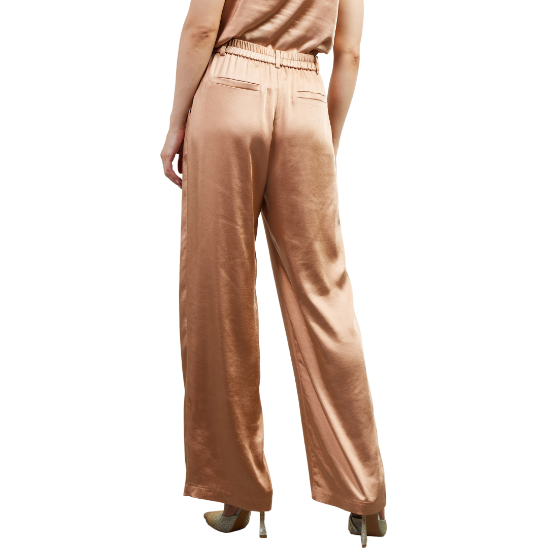 SATIN TROUSER ALMOND