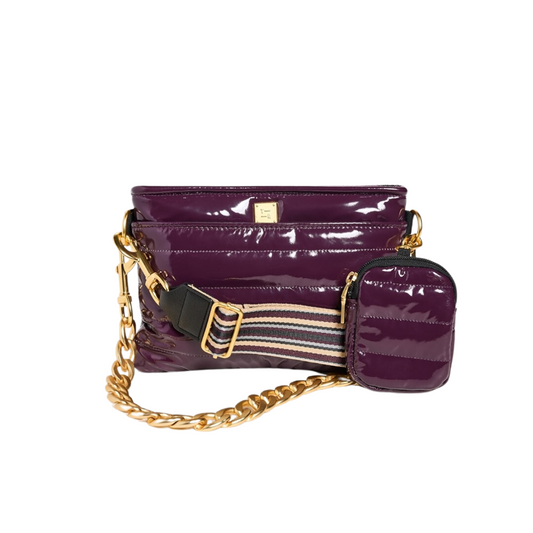 DOWNTOWN CROSSBODY AUBERGINE PATENT