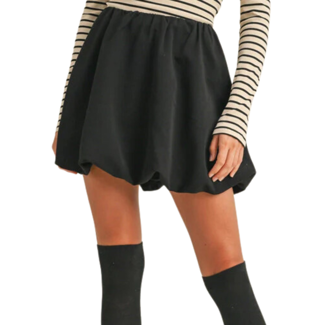 BUBBLE MINI SKIRT BLACK