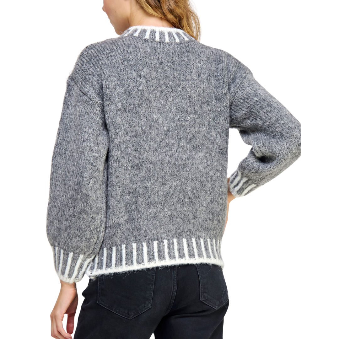 TWO TONE SWEATER GREY/WHITE