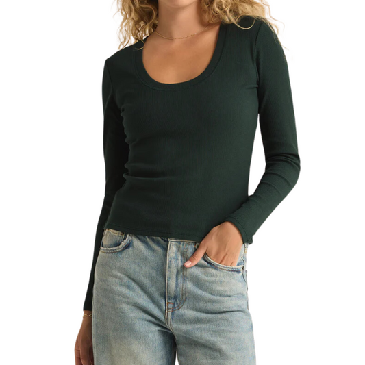 LONG SLEEVE SIRENA TOP CYPRUS GREEN