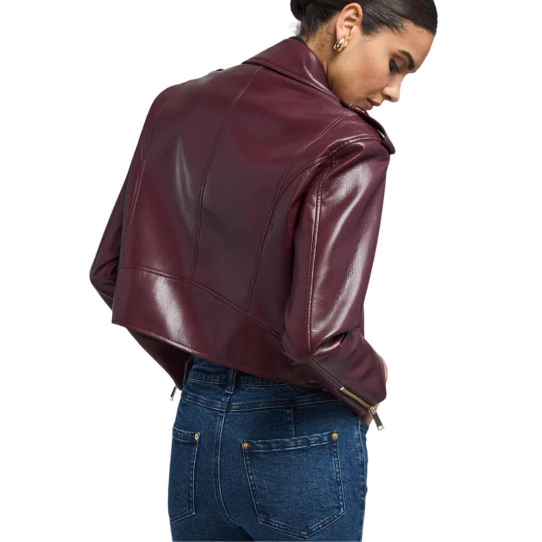 COSITA VEGAN LEATHER JACKET MALBEC