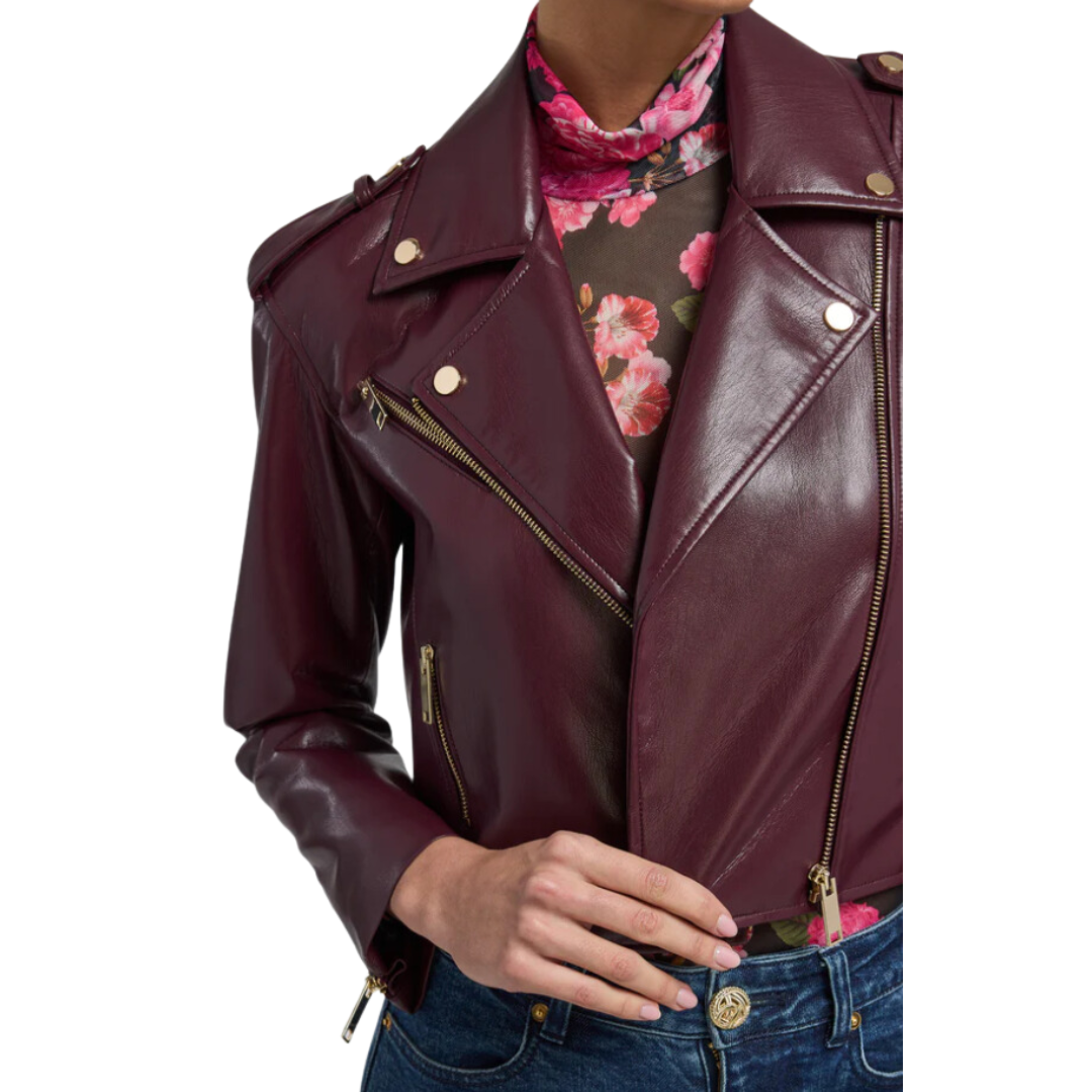 COSITA VEGAN LEATHER JACKET MALBEC