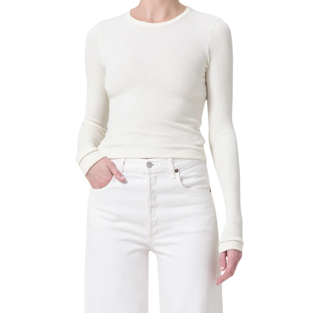 ALMA SHRUNKEN CREW NECK TOP OAT