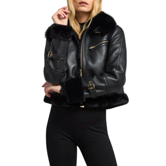 JUDE FUR SHEARLING JACKET BLACK