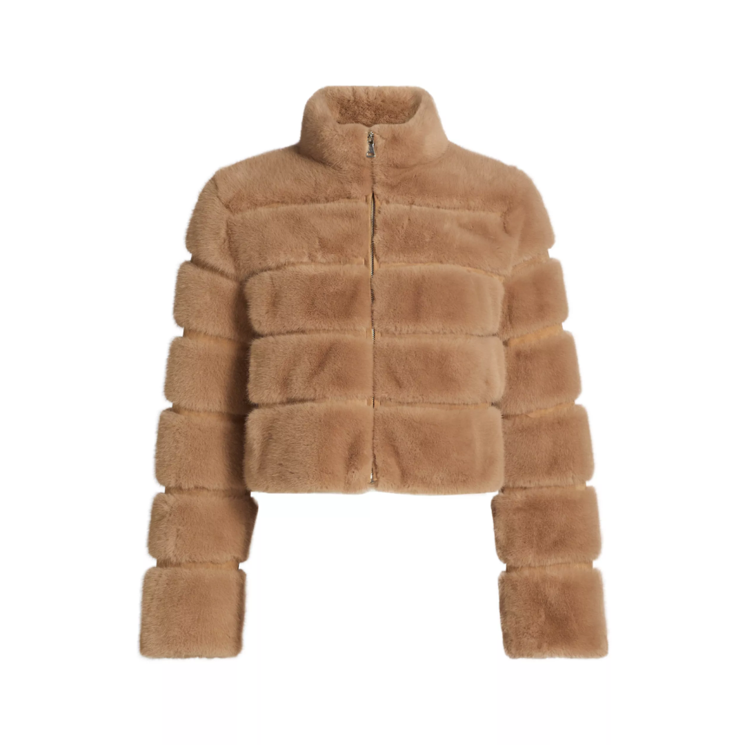 TALA FAUX FUR BOMBER TOFFEE