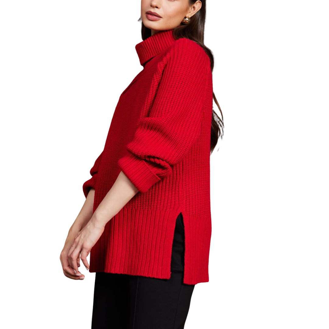 TURTLENECK SWEATER RED