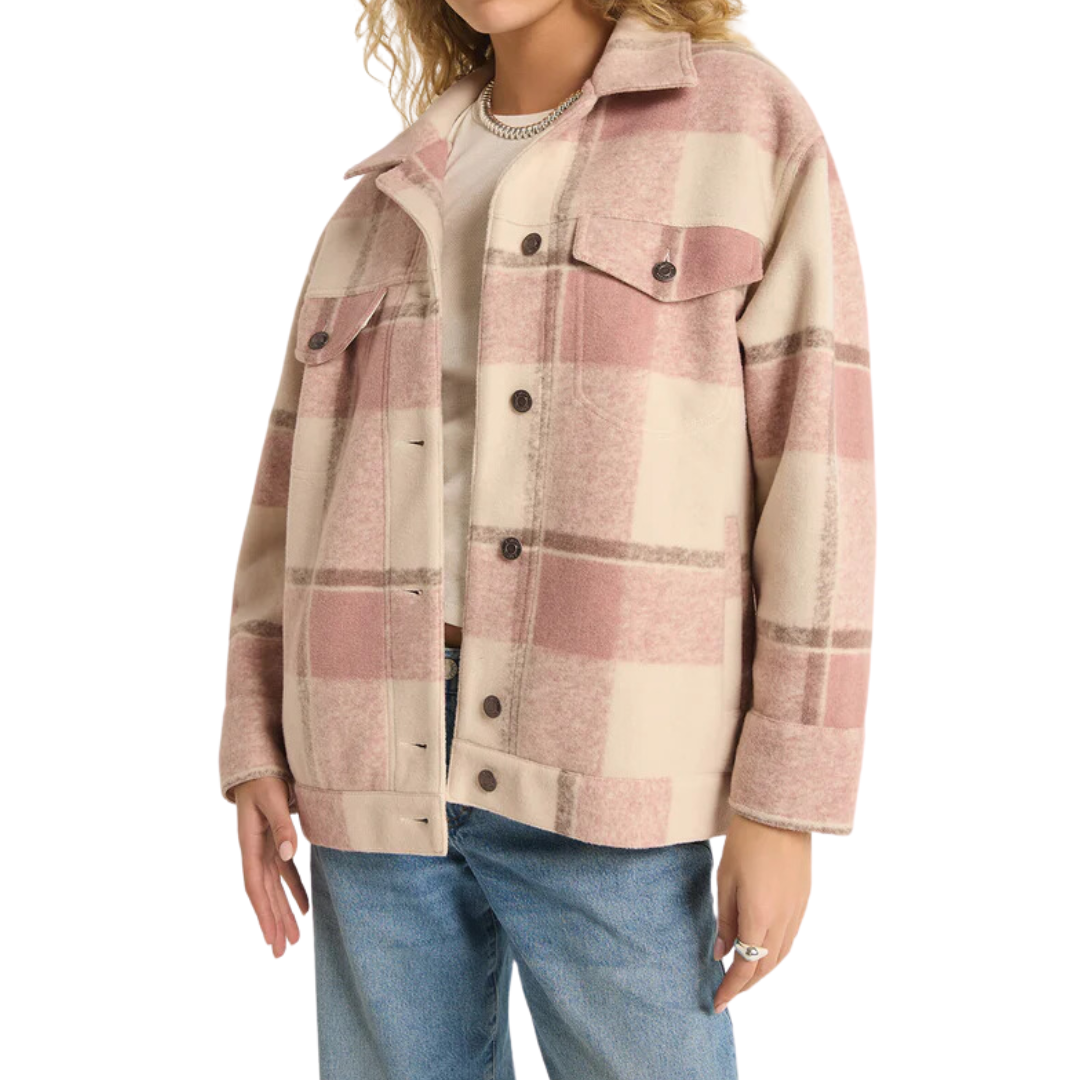 PRESETON KNIT PLAID JACKET SEA SALT