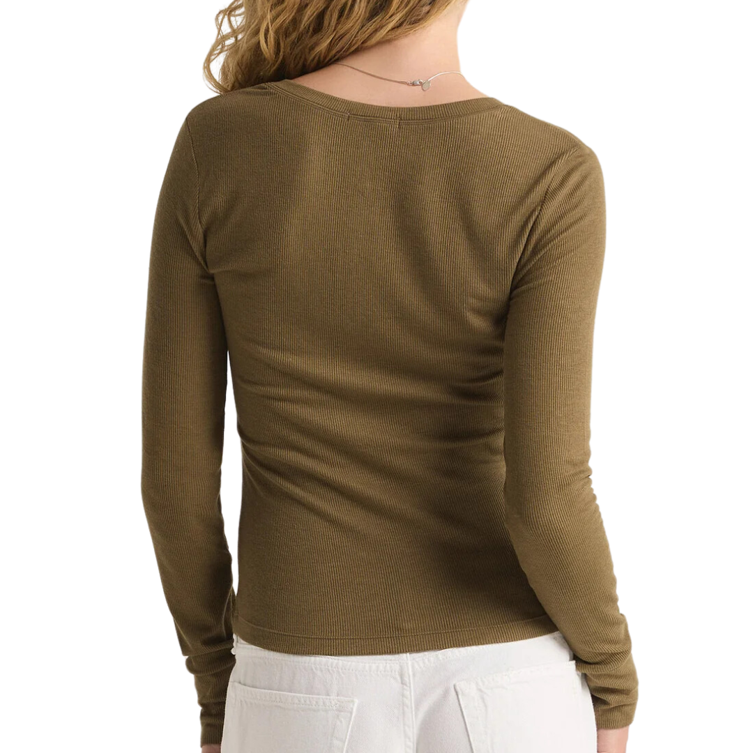 SCARLETT RIB HENLEY MARTINI