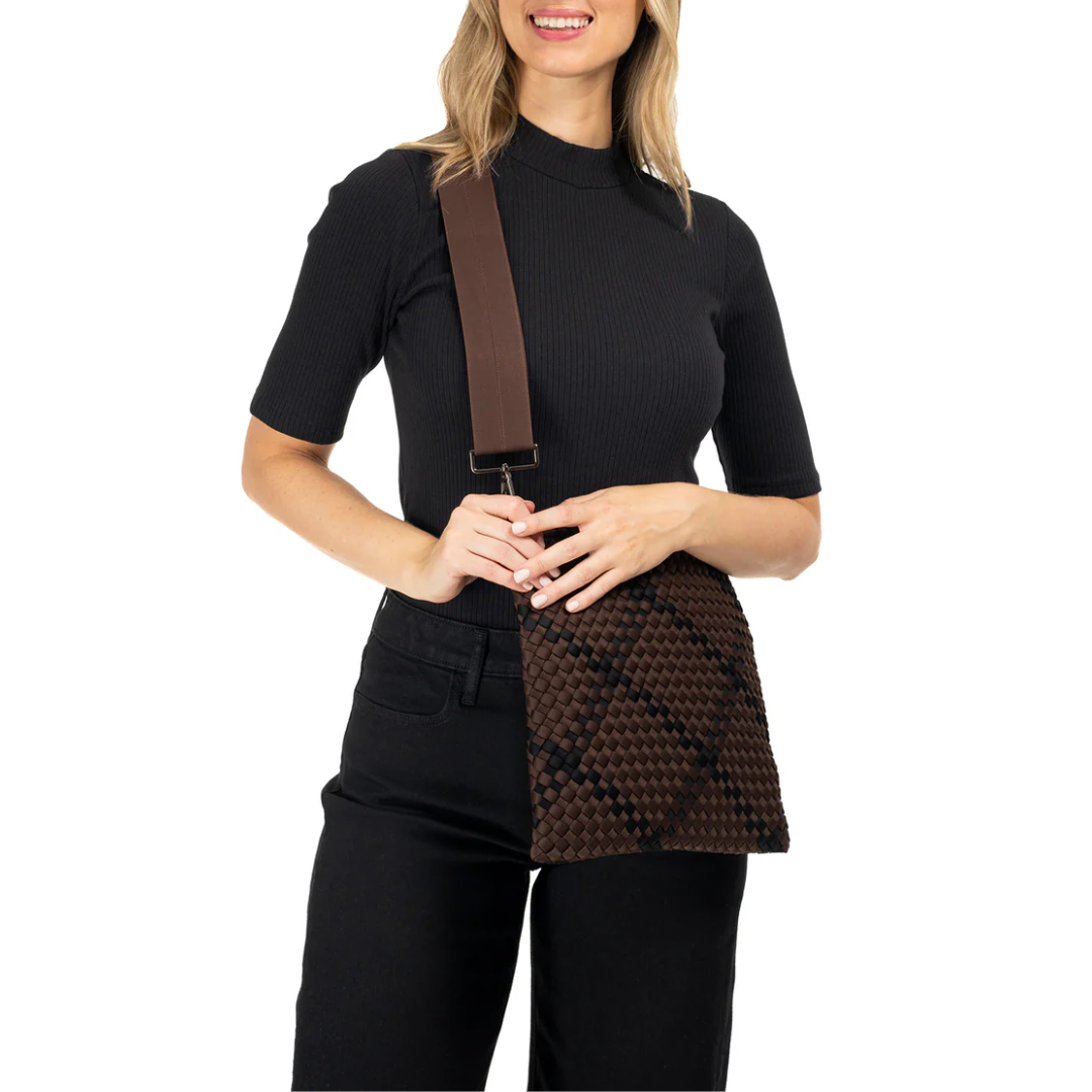 VAL WOVEN CROSSBODY ESPRESSO