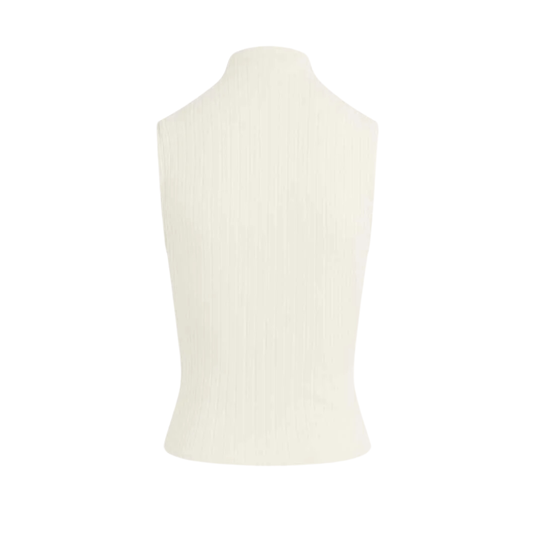 SLEEVELESS MOCK NECK TOP WINTER WHITE