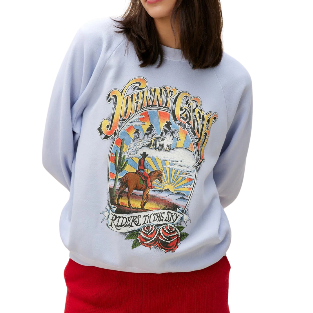 JONNY CASH VINTAGE SWEATSHIRT LAVENDER SKY