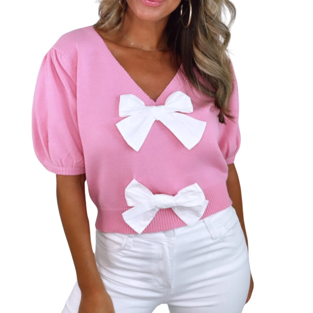 PINK BOW SWEATER