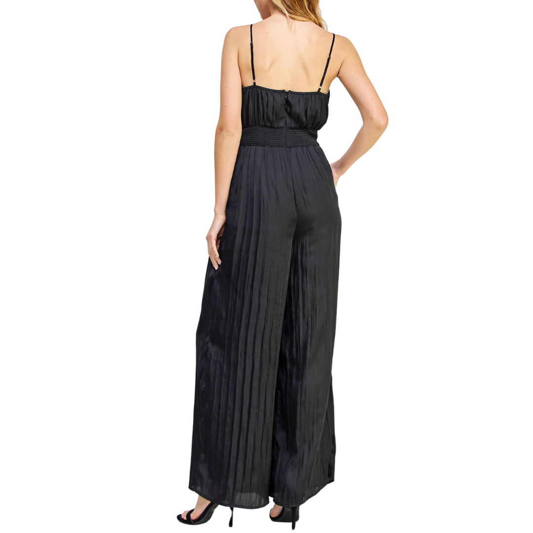 TWISTED SATIN JUMPSUIT BLACK