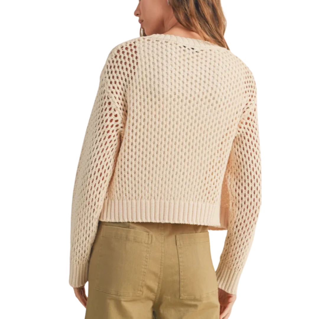 CROCHET KNITTED CARDIGAN BEIGE