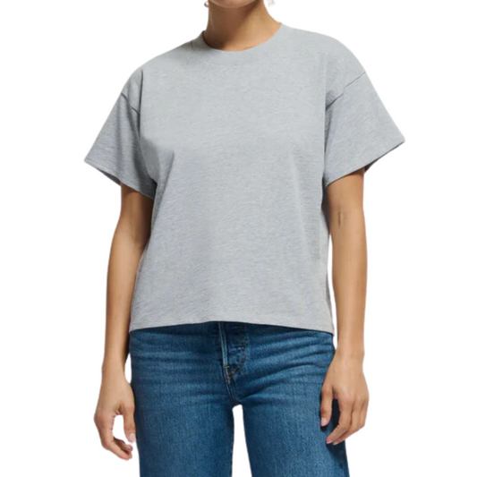 JESSA BOXY CROP HEATHER GREY