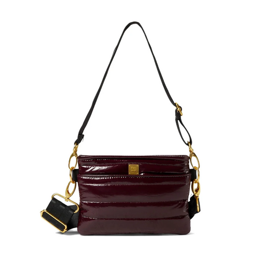 BUM BAG GLOSSY DEEP BURGUNDY