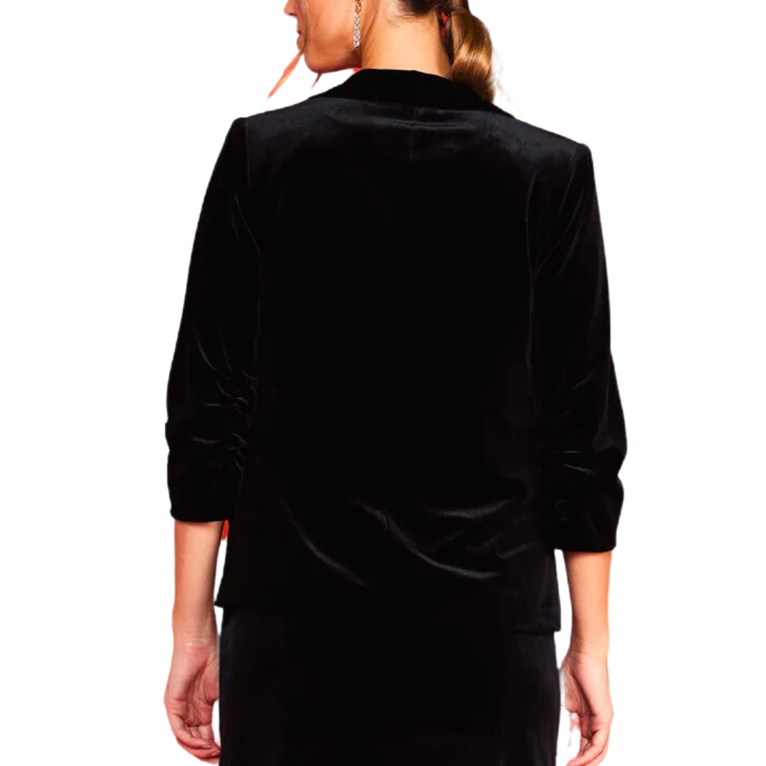 VELVET BLAZER BLACK