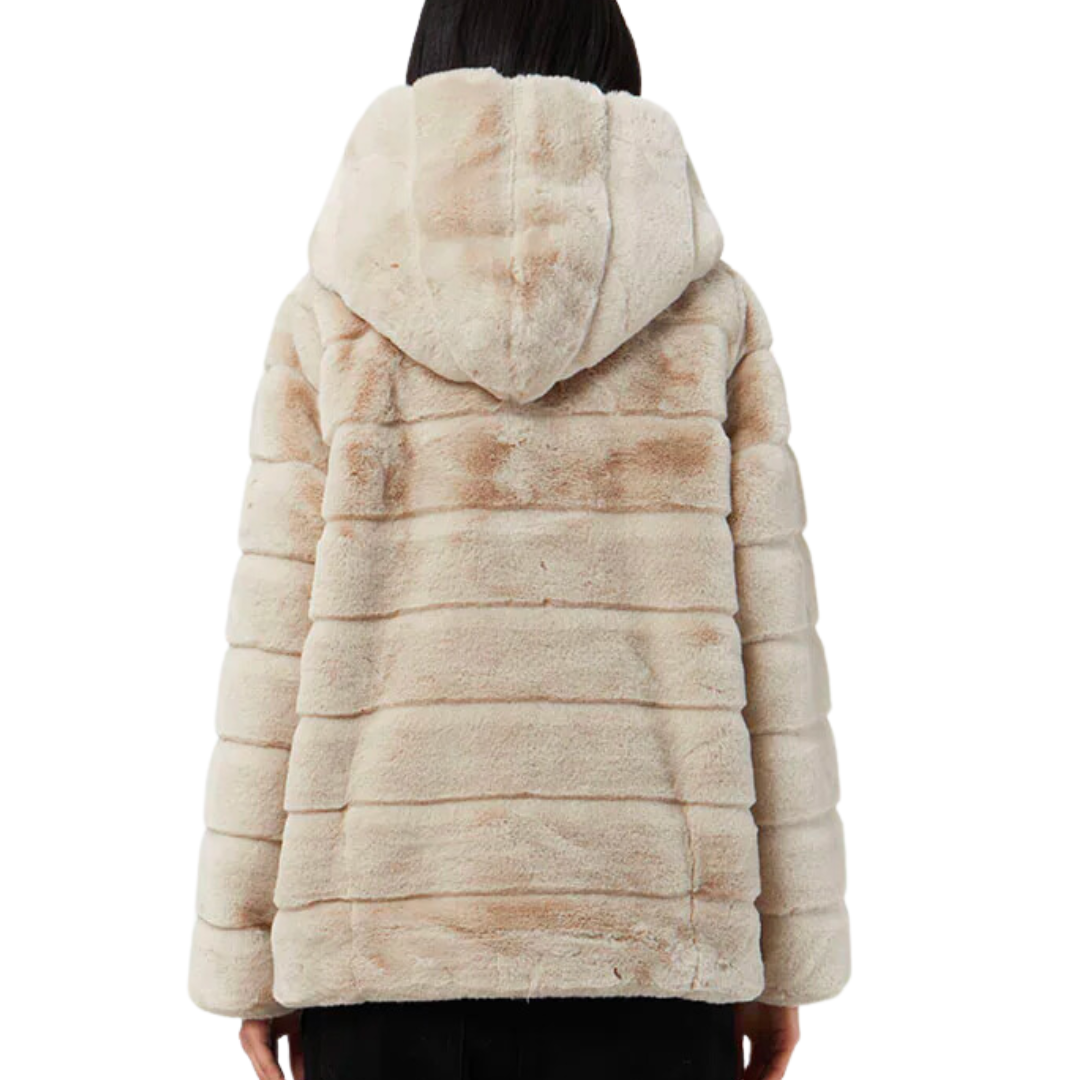 GOLDIE SHORT FAUX FUR JACKET LATTE