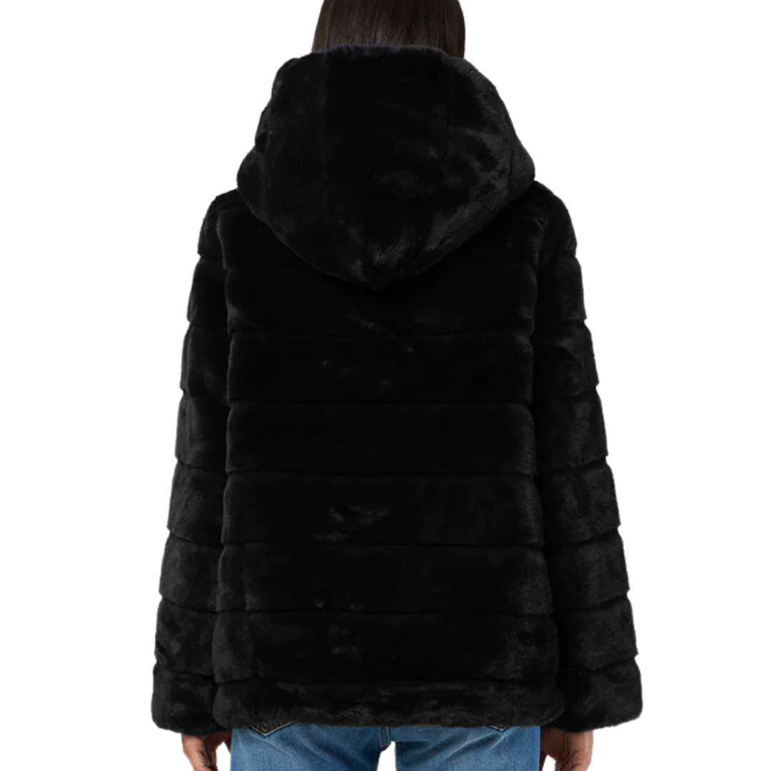 GOLDIE SHORT FAUX FUR JACKET NOIR