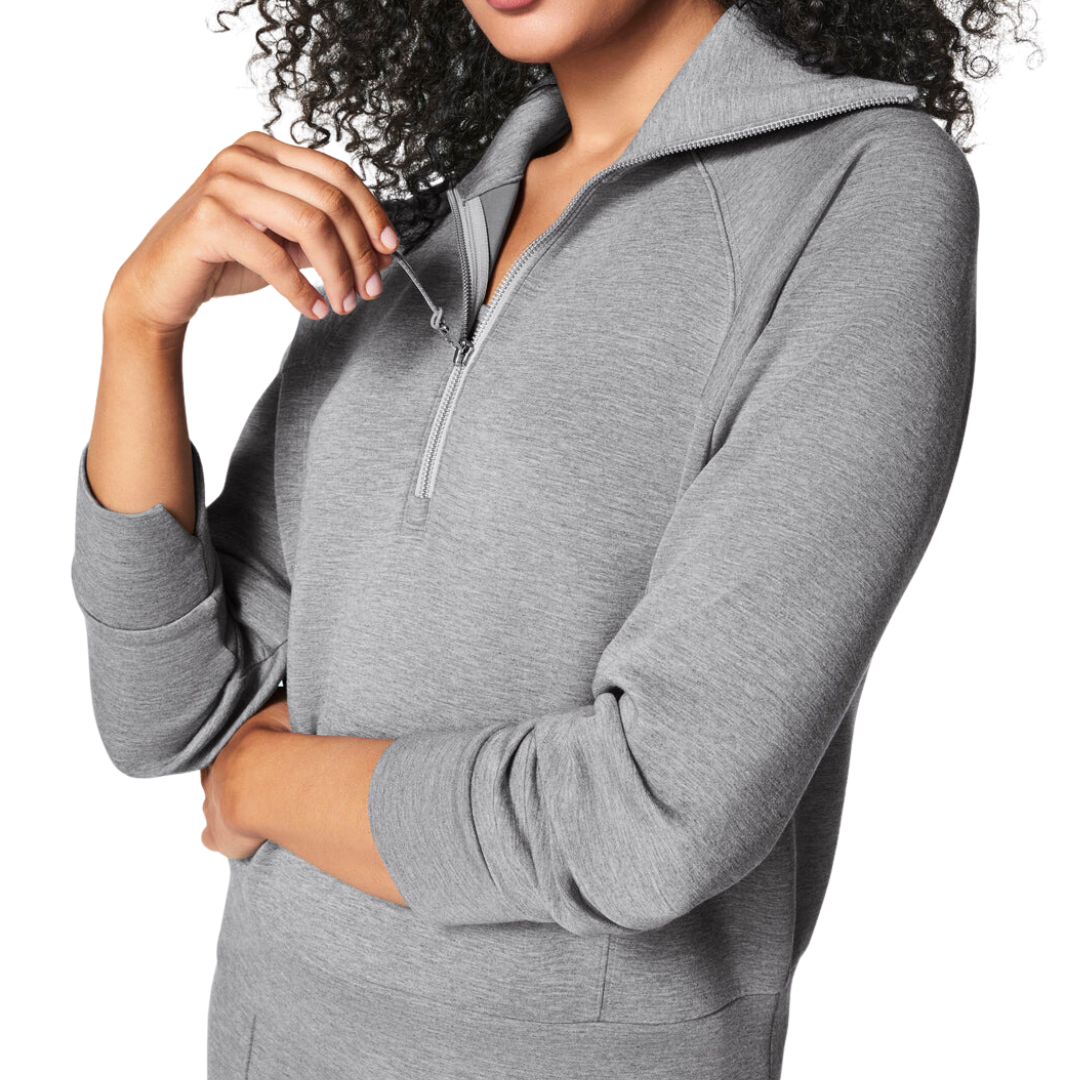 AIRESSENTIALS HALF ZIP MEDIUM GREY