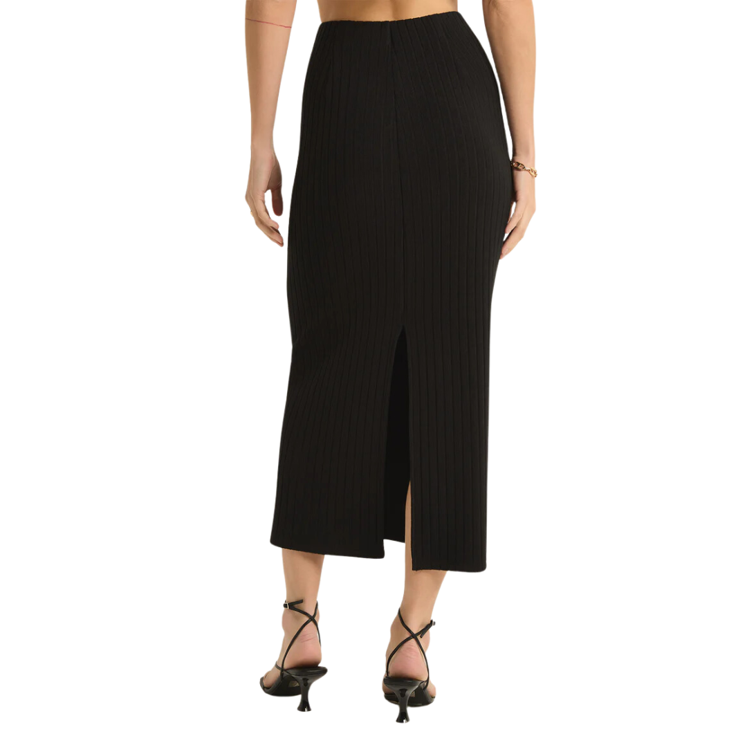 LOUISA RIB SKIRT BLACK