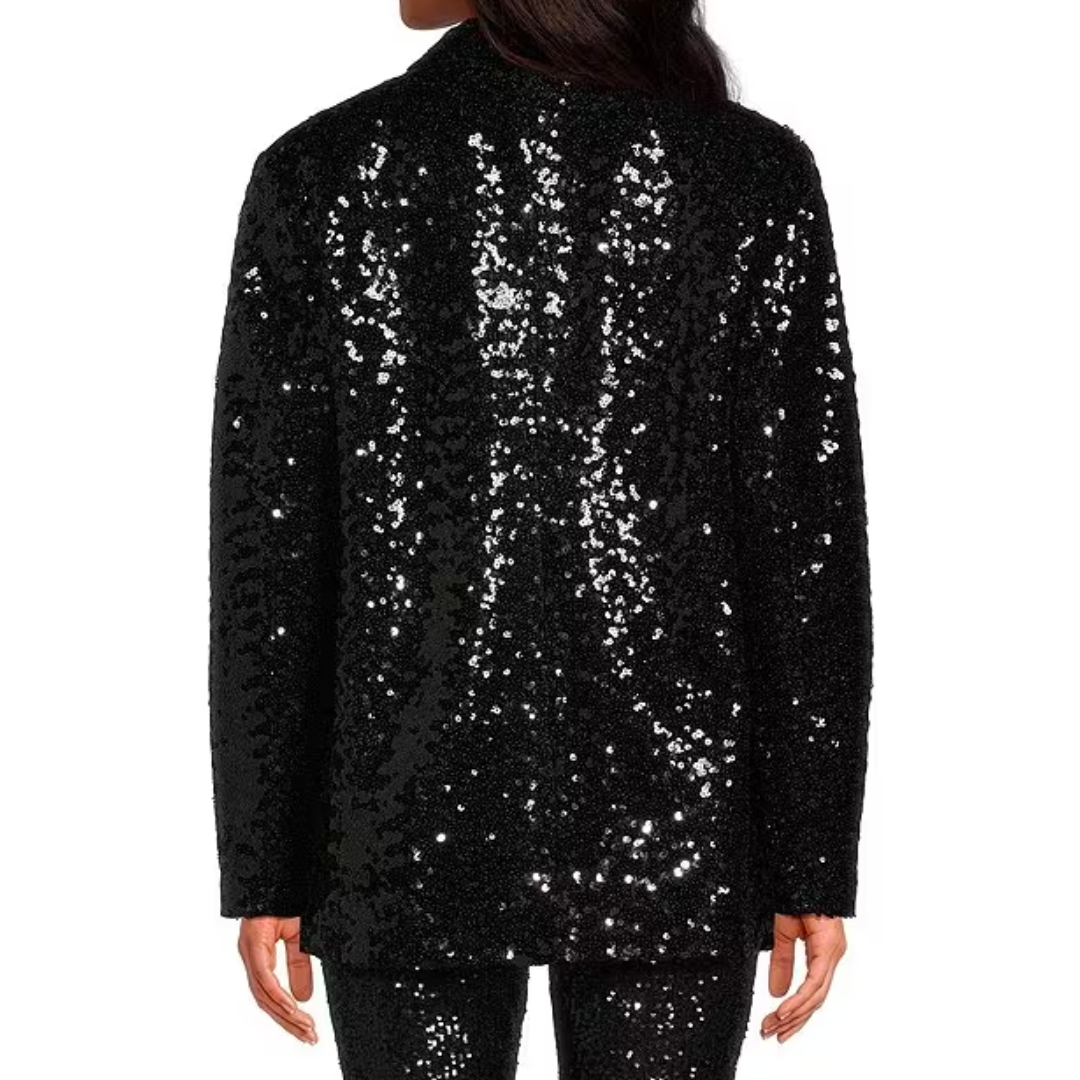 IMANN BLAZER SEQUIN BLACK