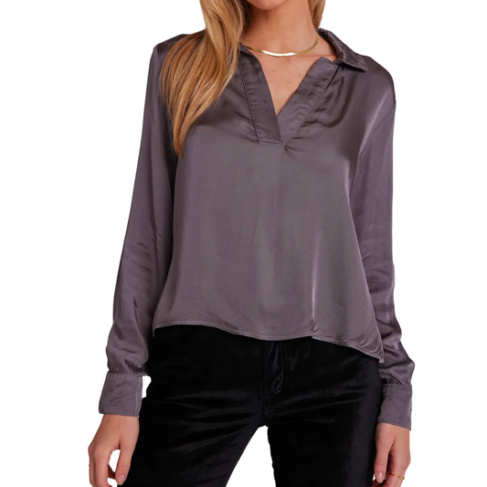 WIDE PLACKET PULLOVER SILVER ASH