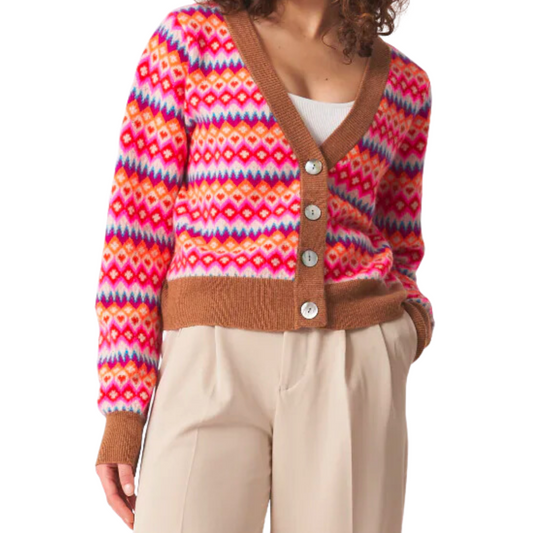 FARLEY FAIRISLE CARDIGAN LESLIE/LAGOON