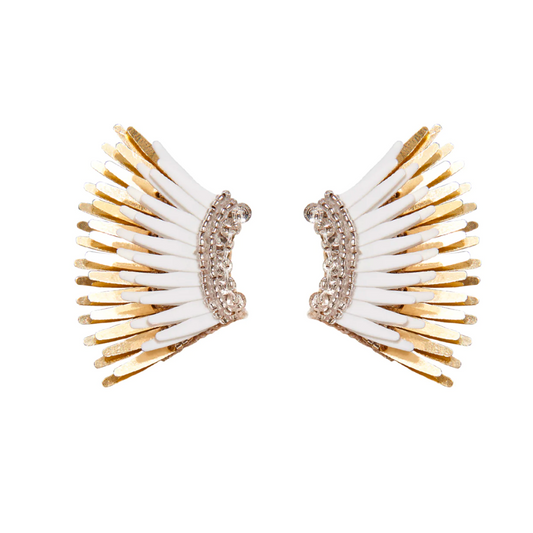 MINI MADELINE EARRINGS WHITE/GOLD