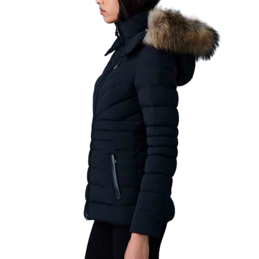 PATSY SHORT DOWN FUR JACKET BLACK