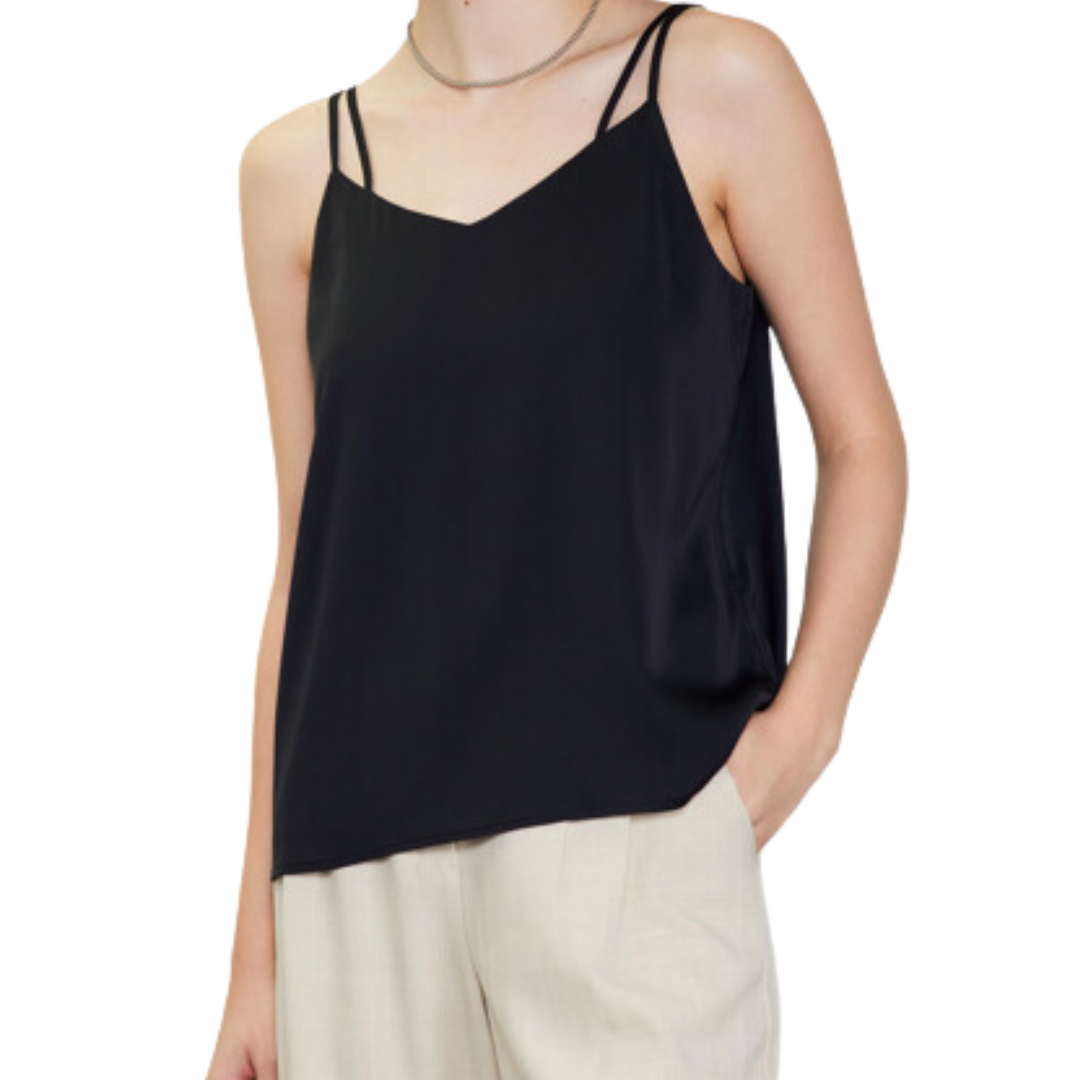 DOUBLE STRAP CAMI BLACK