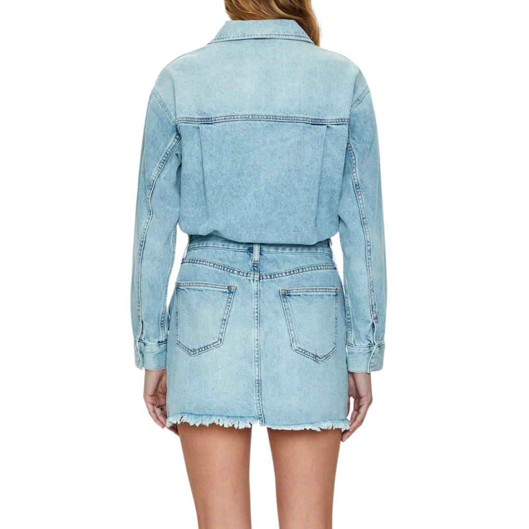 NINA LONG SLEEVE DENIM DRESS