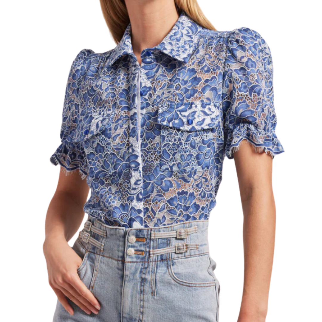 MINA LACE SHIRT BLUE